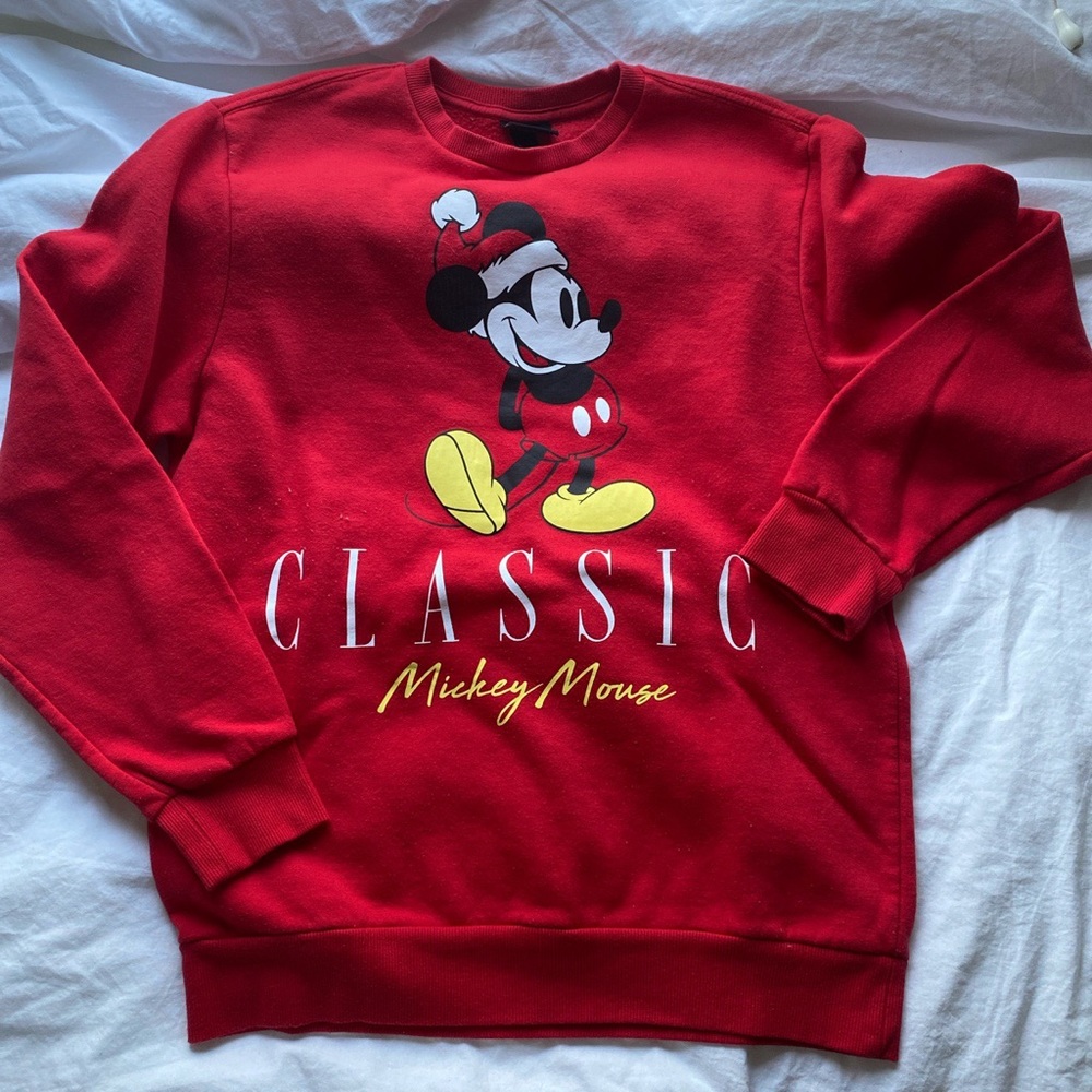 red vintage disney christmas sweater
